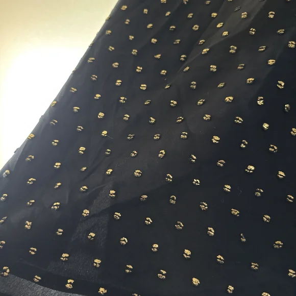 Trina Turk Quiet Luxury Sheer Ballon Sleeve Black Blouse W/Gold Accents M - Picture 11 of 14